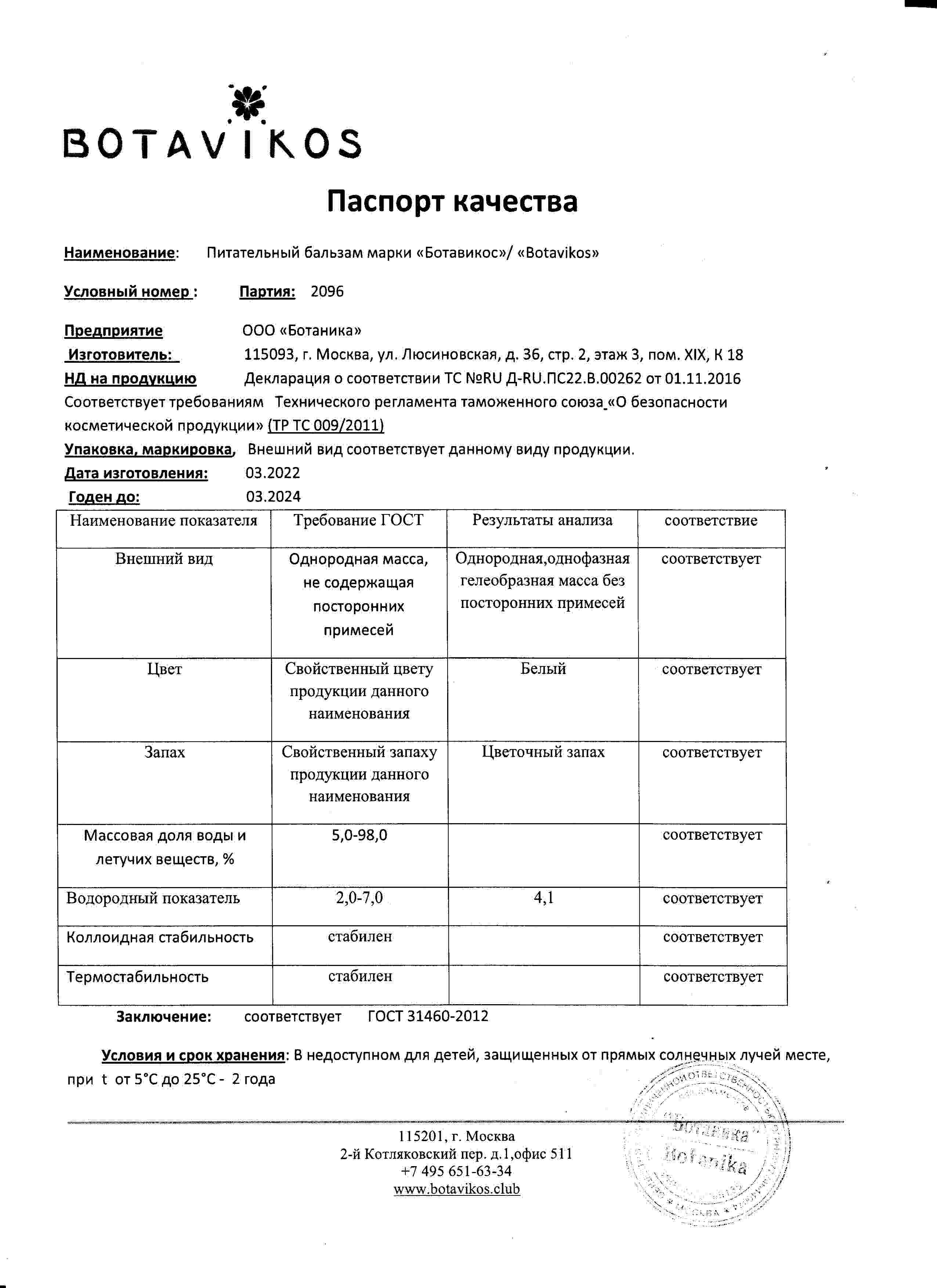 Паспорт №032022